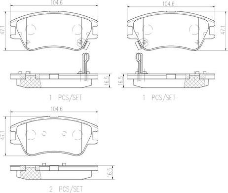 Brembo P30027N - Əyləc altlığı dəsti, əyləc diski furqanavto.az