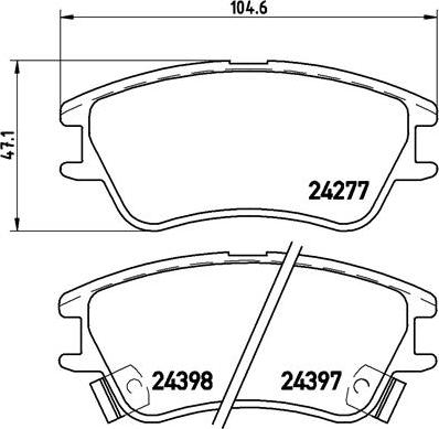 Brembo P 30 027 - Əyləc altlığı dəsti, əyləc diski furqanavto.az