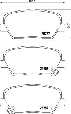 Brembo P 30 070 - Əyləc altlığı dəsti, əyləc diski furqanavto.az