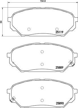 Brembo P30071N - Əyləc altlığı dəsti, əyləc diski furqanavto.az