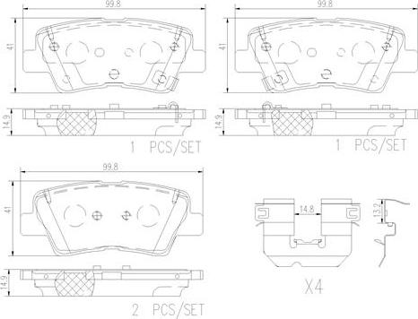 Brembo P30103N - Əyləc altlığı dəsti, əyləc diski furqanavto.az