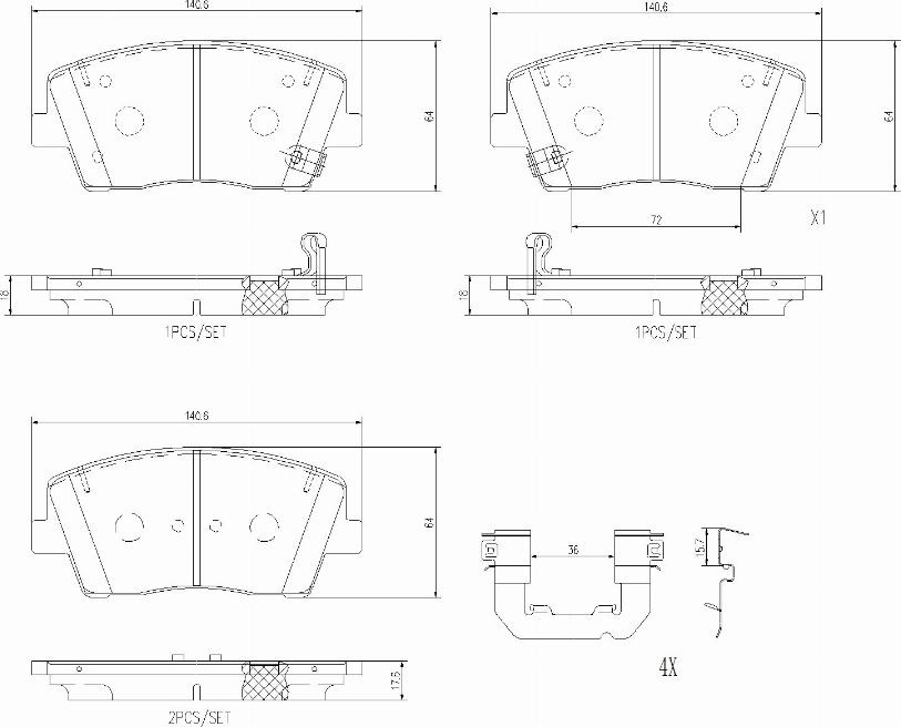 Brembo P30119N - Əyləc altlığı dəsti, əyləc diski furqanavto.az