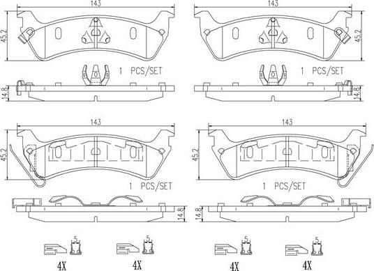 Brembo P37012N - Əyləc altlığı dəsti, əyləc diski furqanavto.az