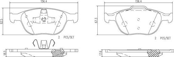 Brembo P24058N - Əyləc altlığı dəsti, əyləc diski furqanavto.az