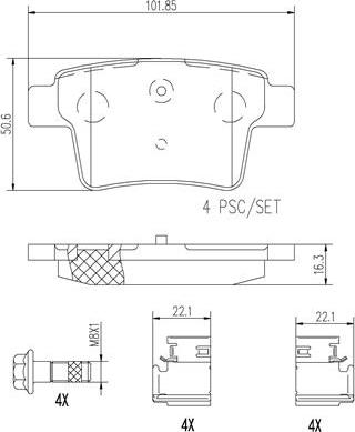 Brembo P24063N - Əyləc altlığı dəsti, əyləc diski furqanavto.az