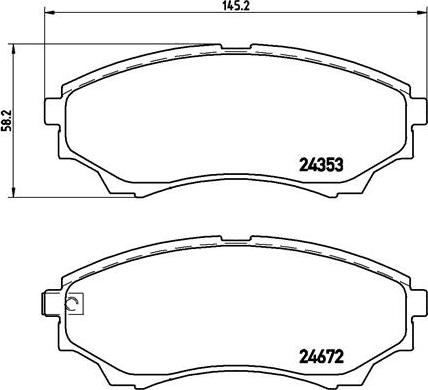 Brembo P 24 086 - Əyləc altlığı dəsti, əyləc diski furqanavto.az