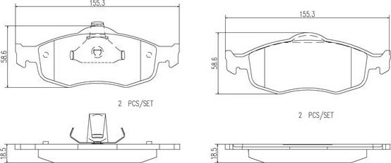 Brembo P24037N - Əyləc altlığı dəsti, əyləc diski furqanavto.az