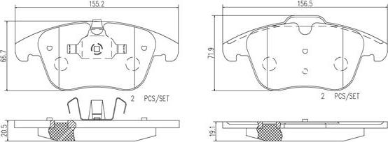 Brembo P24076N - Əyləc altlığı dəsti, əyləc diski furqanavto.az