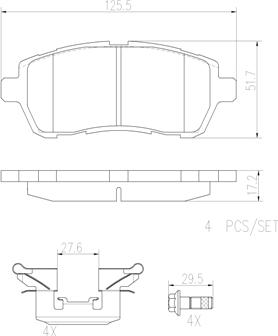 Brembo P24072N - Əyləc altlığı dəsti, əyləc diski furqanavto.az