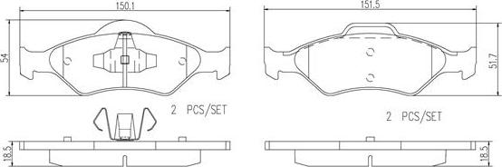 Brembo P24156N - Əyləc altlığı dəsti, əyləc diski furqanavto.az