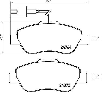 Brembo P 24 150 - Əyləc altlığı dəsti, əyləc diski furqanavto.az