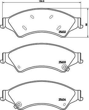 Brembo P 24 153X - Əyləc altlığı dəsti, əyləc diski furqanavto.az