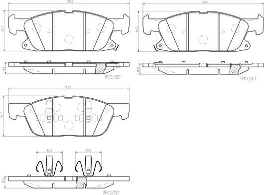 Brembo P24188N - Əyləc altlığı dəsti, əyləc diski furqanavto.az