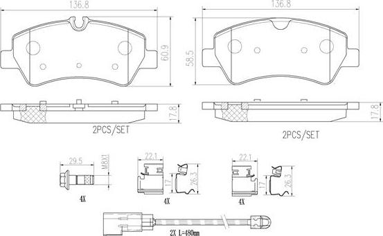 Brembo P24187N - Əyləc altlığı dəsti, əyləc diski furqanavto.az