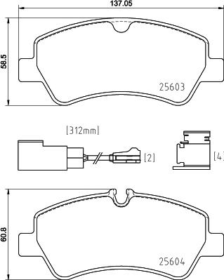 Brembo P 24 187 - Əyləc altlığı dəsti, əyləc diski furqanavto.az