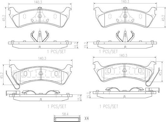 Brembo P24126N - Əyləc altlığı dəsti, əyləc diski furqanavto.az