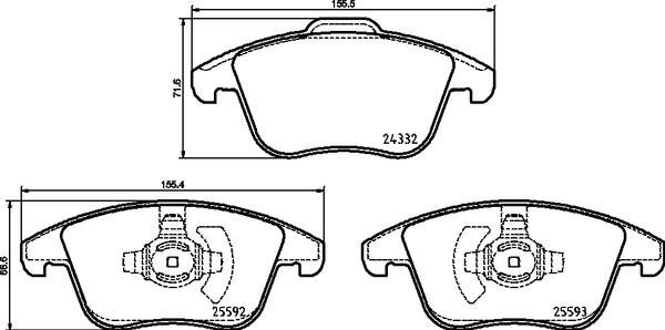 Brembo P 24 211 - Əyləc altlığı dəsti, əyləc diski furqanavto.az