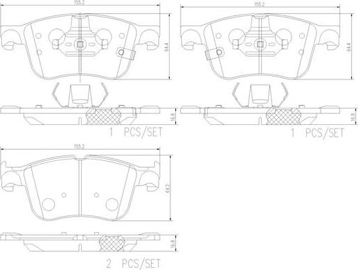 Brembo P24218N - Əyləc altlığı dəsti, əyləc diski furqanavto.az