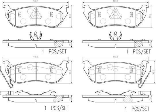 Brembo P24233N - Əyləc altlığı dəsti, əyləc diski furqanavto.az