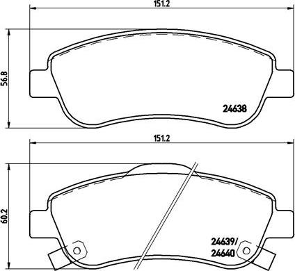 Brembo P 28 045X - Əyləc altlığı dəsti, əyləc diski furqanavto.az