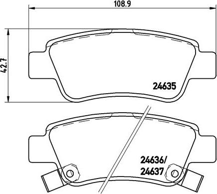 Brembo P28046N - Əyləc altlığı dəsti, əyləc diski furqanavto.az