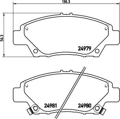 Brembo P 28 050 - Əyləc altlığı dəsti, əyləc diski furqanavto.az