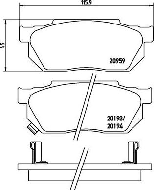 Brembo P 28 008 - Əyləc altlığı dəsti, əyləc diski furqanavto.az