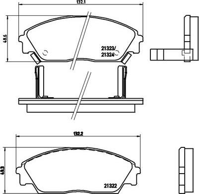 Brembo P 28 016 - Əyləc altlığı dəsti, əyləc diski furqanavto.az