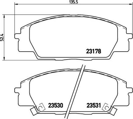 Brembo P 28 032 - Əyləc altlığı dəsti, əyləc diski furqanavto.az