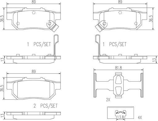 Brembo P28025N - Əyləc altlığı dəsti, əyləc diski furqanavto.az