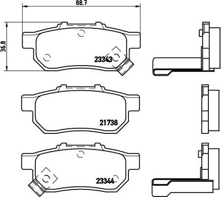 Brembo P 28 025 - Əyləc altlığı dəsti, əyləc diski furqanavto.az