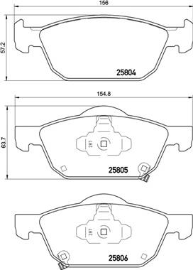 Brembo P 28 076 - Əyləc altlığı dəsti, əyləc diski furqanavto.az