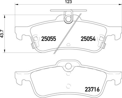 Brembo P 28 070 - Əyləc altlığı dəsti, əyləc diski furqanavto.az