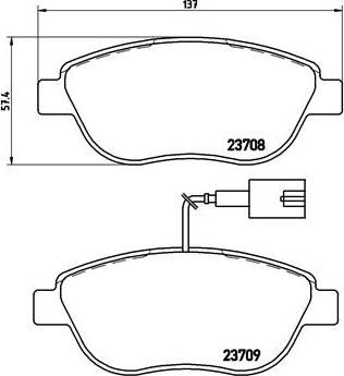 Brembo P 23 087 - Əyləc altlığı dəsti, əyləc diski furqanavto.az