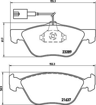 Brembo P 23 077 - Əyləc altlığı dəsti, əyləc diski furqanavto.az