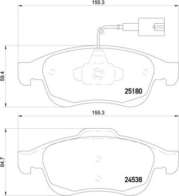 Brembo P 23 148X - Əyləc altlığı dəsti, əyləc diski furqanavto.az