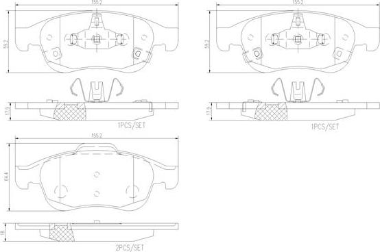 Brembo P23165N - Əyləc altlığı dəsti, əyləc diski furqanavto.az