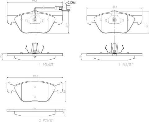 Brembo P23112N - Əyləc altlığı dəsti, əyləc diski furqanavto.az