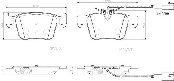 Brembo P23180N - Əyləc altlığı dəsti, əyləc diski furqanavto.az