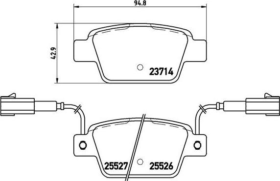 Brembo P 23 135 - Əyləc altlığı dəsti, əyləc diski furqanavto.az