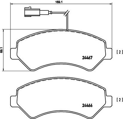 Brembo P 23 136 - Əyləc altlığı dəsti, əyləc diski furqanavto.az