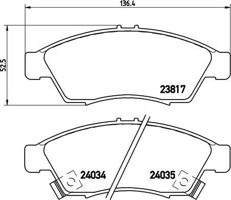 Brembo P 79 014 - Əyləc altlığı dəsti, əyləc diski furqanavto.az