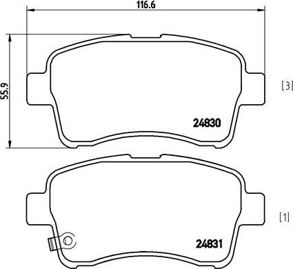 Brembo P 79 021 - Əyləc altlığı dəsti, əyləc diski furqanavto.az