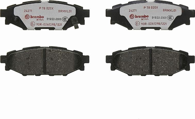 Brembo P 78 020X - Əyləc altlığı dəsti, əyləc diski furqanavto.az