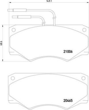 Brembo P A6 002 - Əyləc altlığı dəsti, əyləc diski furqanavto.az