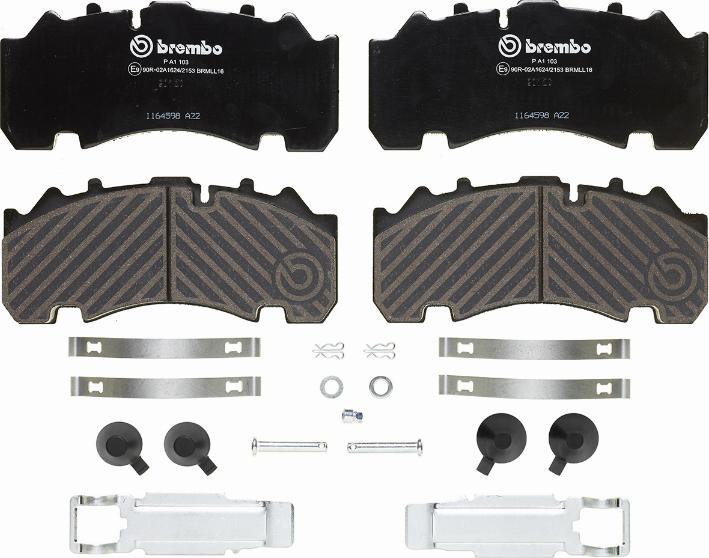 Brembo P A1 103 - Əyləc altlığı dəsti, əyləc diski furqanavto.az