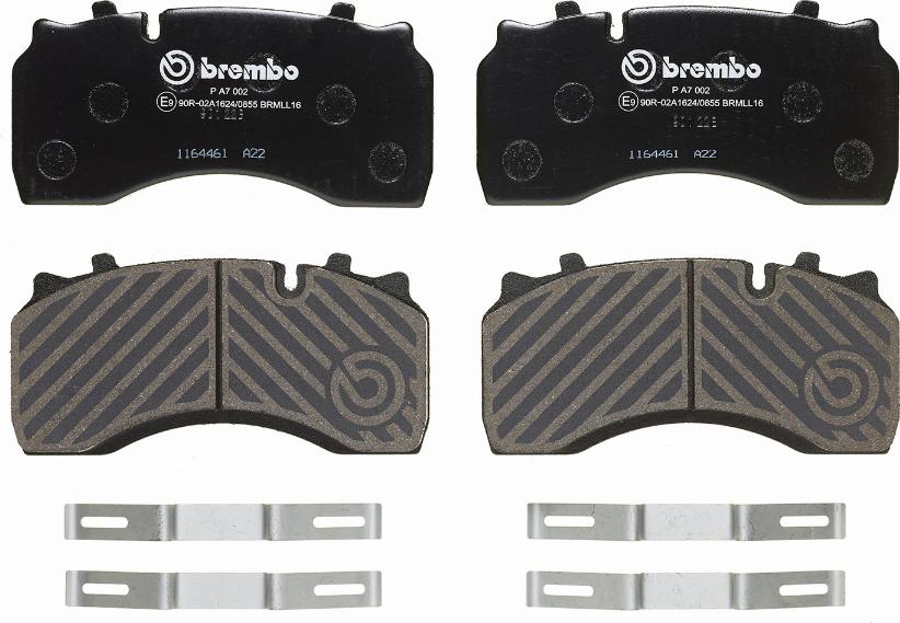 Brembo P A7 002 - Əyləc altlığı dəsti, əyləc diski furqanavto.az