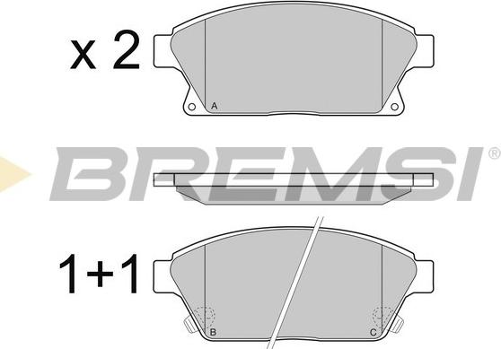 Bremsi BP3405 - Əyləc altlığı dəsti, əyləc diski furqanavto.az