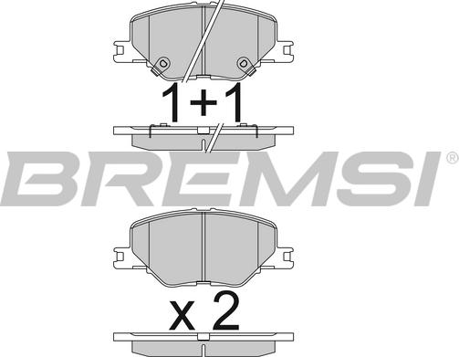 Bremsi BP3835 - Əyləc altlığı dəsti, əyləc diski furqanavto.az