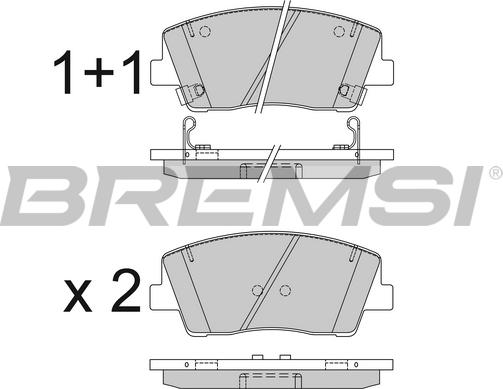 Bremsi BP3824 - Əyləc altlığı dəsti, əyləc diski www.furqanavto.az